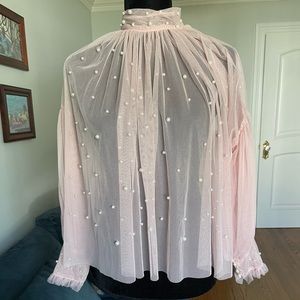 Super Cute Pink Mesh Top size M